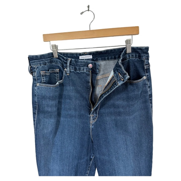 Good American Good Legs Crop High Rise Skinny Jeans Distressed Blue 345 Size 20 - Picture 8 of 13